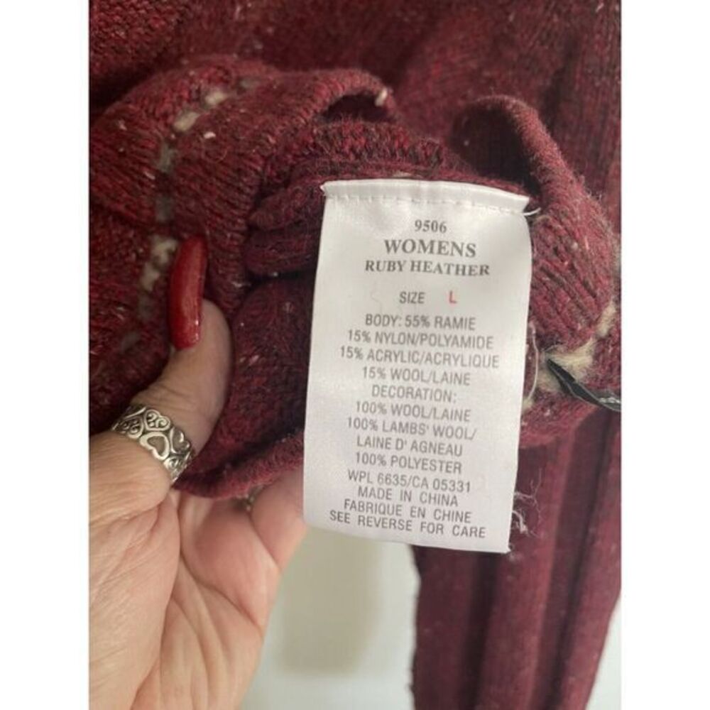 Woolrich Quarter Zip Sweater Size Large Women's Wine Red - Picture 7 of 10